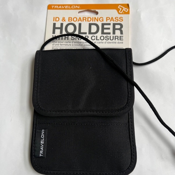 Travelon ID and Boarding Pass Holder Black Crossbody Hands Free NEW w/Tags NWT - Picture 2 of 5
